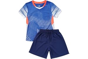 Nyeemya Kinder Jungen Trainingsanzug Sommer Sportanzug Kurzarm Rundhals Shirt Mit Shorts Kurze Sporthose Atmungsaktiv Schnelltrocknend Sportbekleidung Set