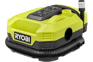 Ryobi - 18 V ONE+ trådlös kompressor och uppblåsare - upp till 11 bar/upp till 500 L/min - levereras med 3 uppblåsningsspetsar (utan batteri) - RMI18