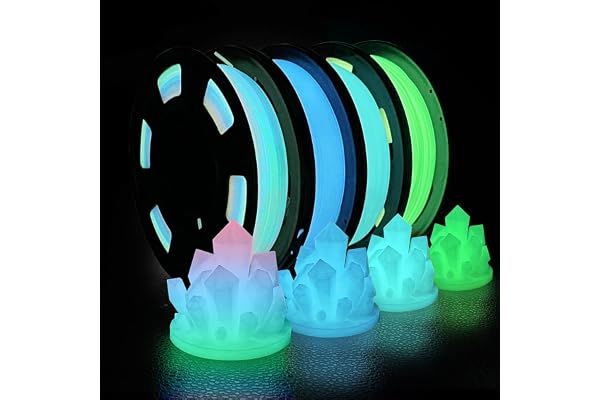 iSANMATE Filament PLA 1.75 Empaqueter, Filament Imprimante 3D PLA Glow in the Dark Filament Multicolore, Bleu, Vert, Bleu Vert, Dimensionnelle +/- 0.03 mm, 250gX4 Spool
