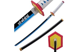 LQZJG Anime Espada de bambú Cosplay，Tomioka Giyuu Espada Katana 103 cm/40 Pulgadas