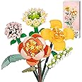 Flower Bouquet Building, Artificial Flowers, Creative Project for Adults, Decorative Home Accessories, Botanical Collection Not Compatible with Lego 456 PCS (Lily/Gardenia/Hydrangea/Camellia)
