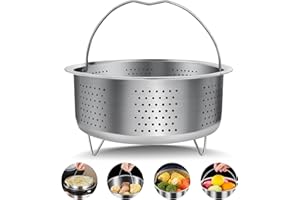 Aurinovellia Panier à Vapeur, Panier Autocuiseur avec Poignée, 304 Acier Inoxydable Panier Vapeur, Insert pour Cuisson à Vapeur, Accessoire De Cuisine, pour la Cuisson, L'égouttage, 20 CM