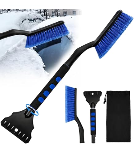 Eiskratzer Auto Mit Besen – 61 Cm, Abnehmbarer Schneebesen & Ergonomischer Griff | Ideal Für Eis & Schnee, Robustes Winter-Autozubehör