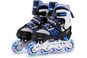 YLAIDE Rollers en Ligne,Patin a Roulette Réglables Rollers Enfant Garçon Inline Skates Rollers