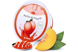 Nostea - Perle per Bubble Tea Pesca - Popping Boba 100% Vegano, Senza Glutine - Perle al Succo di Frutta per Tè, Bevande, Dessert - Produzione Francese - 450 gr