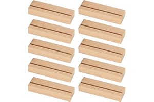 Greyoe Place Card Holders, Table Number Holders Wooden, 10 Pcs Place Card Holder Simple Wooden Card Holder for Wedding Table Name Number, Pictures, Memos, Notes, Photos
