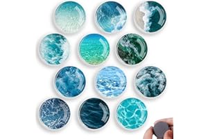 HUAMIRRA Aimant Frigo Aimants Magnet Tableau Magnétique 3D 12 Pièces, Aimants Décoratifs pour Réfrigérateur Armoires et Tableaux Blancs, Décoration pour Maison Bureau avec des Motifs Marins.