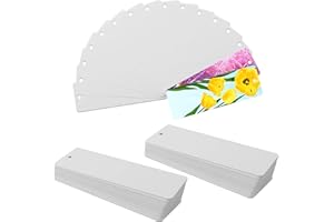 Belle Vous Set da 300 Segnalibro Carta Bianca - 15 x 5 cm - Segnalibri Particolari con Foro per Nappa - Segnalibri Personalizzabili per Lettura, Fai da Te e Regali - Segnalibro Bambini, Uomo e Donna