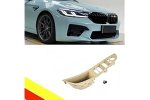 POETRYXIAO Juego de manija de puerta interior con interruptor de ventana en el lado del conductor y panel delantero izquierdo para 5 F10 F11 F18 (beige)