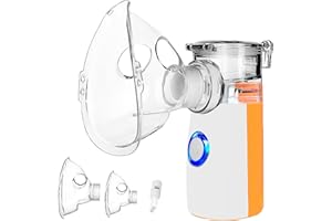 BIAOQINBO Aerosol Portatile per Bambini e Adulti Aerosol Ultrasuoni Aerosol Silenzioso Inalatore Aerosol con Maschere e Ugello, Nessuna batteria, Basso Rumore (Arancione)