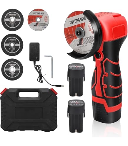 WingFly Akku Winkelschleifer 16.8V - 28000 U/min Mit 6 Sägeblättern & 2 Batterien