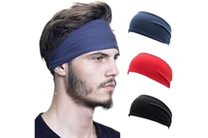 IYOU Fasce sportive Fasce per capelli fitness con fascia da yoga Fascia larga in cotone per donna e uomo (confezione da 3)