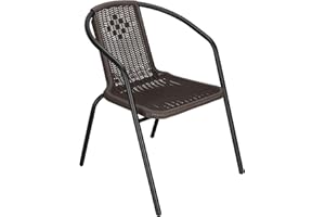 SPRINGOS Chaise de jardin en osier 54 x 53 x 73 cm