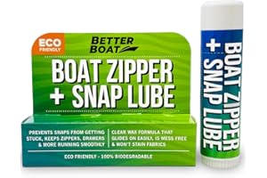 BETTER BOAT Zipper Lubricant and Zip Wax Marine Grade Lube Stick Apply with Ease Boat, Canvas, Bimini Snap, Coolers, Wetsuit and Drysuit | No Oil Mess