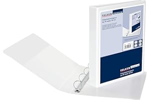 EXACOMPTA FALKEN plástico – Carpeta de anillas para presentación de plástico para DIN A4 color blanco, color weiß 30 mm