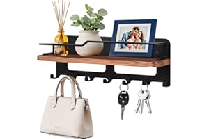 Diealles Shine Portachiavi da Parete di Legno, Porta Chiavi da Muro per Casa con Aspirazione Magnetica, Appendi Chiavi a Muro con 7 Ganci, Appendichiavi da Parete per Ingresso, Soggiorno, Corridoio