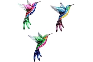 SUNNEKO 3 piezas Metal Colibrí Decoración de Pared Decoración de Pared Colibrí Decoración de Jardín Salón Jardín Decoración de Pared Escultura Estatuas Decoración Hogar Decoraciones