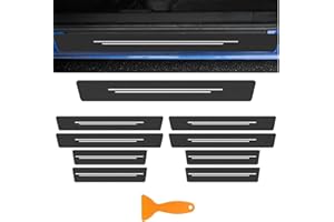 Wjelet 10 Pcs Car Door Sill Protector Set, Scratch Resistant Carbon Fiber Design, Universal Fit for Most Vehicles, Durable Protective Film