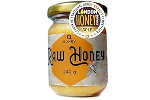 Q HONEY Miele grezzo puro proveniente dall'Europa, pluripremiato, 100% naturale, 140 g | Dimensione perfetta per il tè | Non filtrato, non riscaldato, senza zucchero.