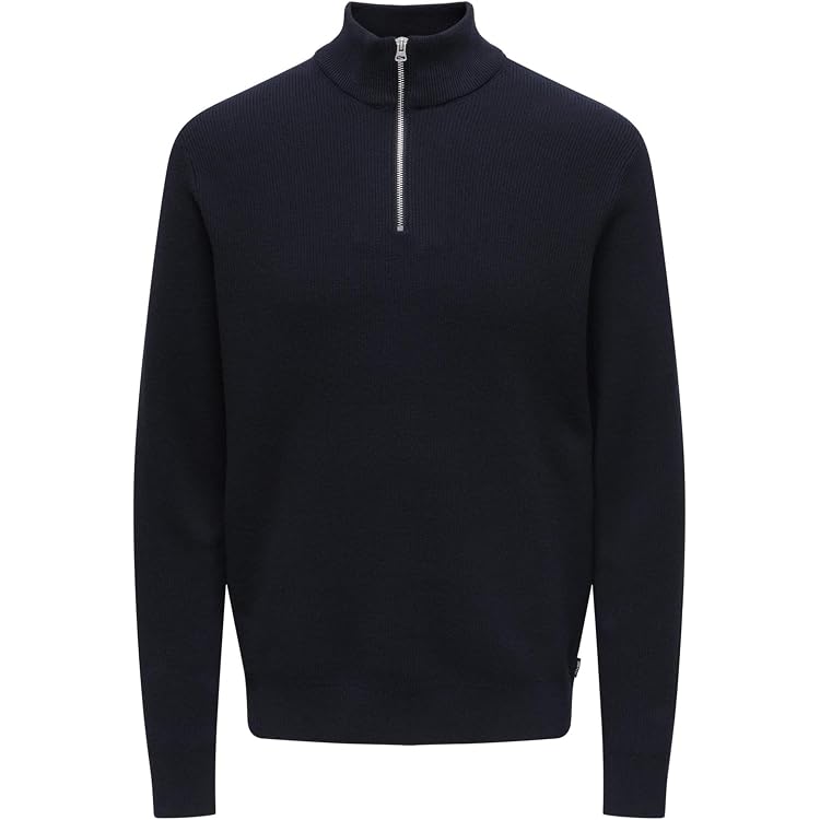 ONLY & SONS Herren Strickpullover – Aus Recycelter Baumwolle, Mit Rundhals & Brusttasche, Regular Fit