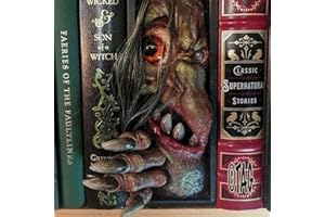 Akemaio Human Face Resin Bookends Sculpture,Human Face Resin Bookends Sculpture Bookshelf Decor Bookstand Sculpture for Desk Living Room Office