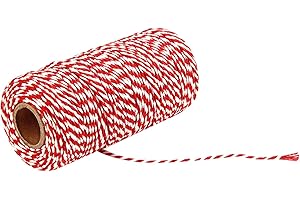 KAREN66 Bäcker Bindfäden 100M Baumwolle Schnur 2MM Bastelschnur Dekokordel Schnur Perfekt für DIY Kunstgewerbe Gartenarbeit Baumwollschnur für Geschenke Verpacken an Weihnachten