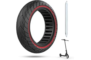 OUXI 10 x 2.125 Solid Tyre, Puncture Proof Electric Scooter Tyres Flat Free Tire Replacement Wheel 10 Inch Explosion Proof Rubber Honeycomb Front/Rear, red 1pcs