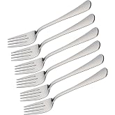 6 Stainless Steel Fish Forks 19 x 2.5 cm