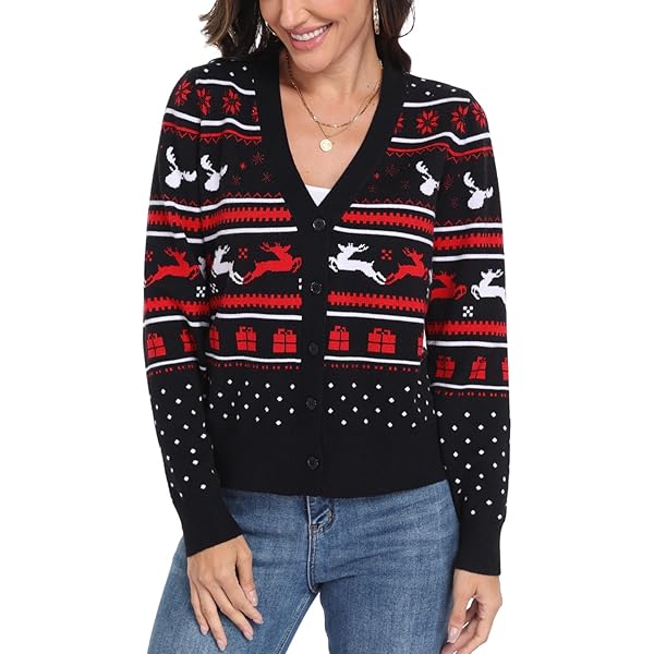 Mugoebu Womens Candy Cane Gingerbread Man Oversized Shoulder Long