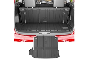 powoq Cargo Mat Compatible with 2020-2024 Toyota Highlander Backrest Mat TPE Cargo Liners Replacement for Toyota Highlander Accessories (Fit 2020-2024 Highlander,Rear Cargo Mat with Backrest Mat)