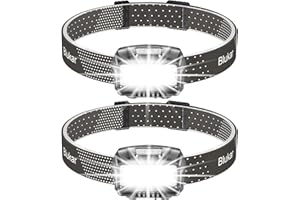 Blukar Lampada Frontale LED, [2 Pezzi] Super Luminosa 2000L Torcia Frontale USB Ricaricabile con Sensore Movimento,8 Modalità di Illuminazione, Impermeabile Lampade da Testa per Campeggio/Corsa/Pesca