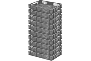 BRB 10x Eurobehållare/Stapelbehållare, LxBxH 600x400x90 mm, innehåll 15 liter