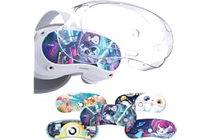 ZYBER Coque transparente pour Pico 4 Accessoires Protection Lunettes avant, PC+TPU Anti-chute et anti-rayures Casque pour Pico 4 avec 5 autocollants, haute ténacité résistance à la déchirure