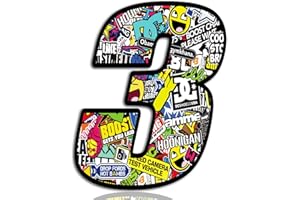 Biomar Labs® Número 3 DC Bomb Calavera Vinilo Adhesivo Pegatina Coche Auto Motocross Moto Sport Start Racing Tuning N 203
