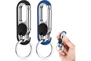 Ouligay 2 breloczki do kluczy dla mężczyzn, zapobiegający zgubieniu breloczek do kluczy samochodowych z haczykiem, brelok samochodowy z podwójnymi brelokami, spersonalizowany wytrzymały brelok do