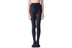 NOQ Mädchen Strumpfhose mit 3D-Effekt Muster Uni Tanz Gymnastik Fancy Outfit Little Princess