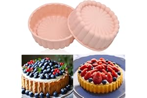 FORYNXHWIN Silikonowa forma do pieczenia, 2 szt., okrągła forma silikonowa do ciasta, 20 cm, do ciast warstwowych i serników (różowa)