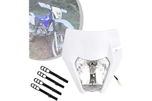 JFG RACING Faro Delantero Moto,Faro Careta para EXC EXCF XC XCF XCW XCFW SX SXF SXS SMR 125 250 350 450 500 505 520 530 Dirt Bike Motocross Enduro Supermoto-Blanco