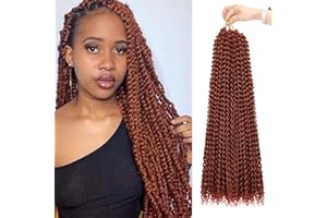 CHRAYLEND Passion Twist Hair 18inch 7packs Water Wave Crochet Hair Passion Twists Hair Long Bohemian Braiding Hair Passion Twists Braiding Hair Extensions(45.72cm,350)