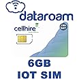 Cellhire USA IoT SIM - 6GB - 180 Day - Activate on First use with The Ability to Connect to The Strongest Cellular Network Signal in The Area.