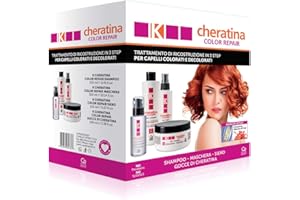 CAPELLO POINT K-Cheratina Color Repair - Trattamento Professionale Capelli Colorati e Decolorati - Contiene Shampoo Ricostruzione, Maschera alle Bacche di Goji, Siero Ristrutturante e Gocce di Cheratina