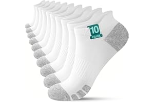 YouShow Cotton Trainer Socks 10 Pairs, Ankle Sports Socks for Men & Women Anti-Blister