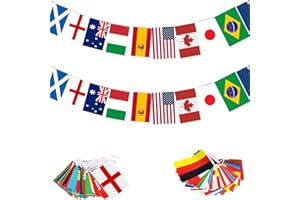 MOECSHSY 2026 World Cup Bunting Flags - World Cup 2026 Decoration - Includes 16 Teams Flags for Garden, Bar, Restaurant, Party Decorations (2 PACK, 14 * 21cm)