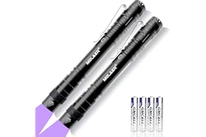 MOLAER Schwarzlicht-Taschenlampe, 2 Stück, Mini-395 nm, Schwarzlicht-Stift, Licht für Lecks, Haustierurin, Bettwanzen, Skorpion, Hotelinspektion, trockene Flecken und Farbstoffdetektor