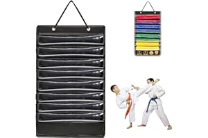 GAESHOW Organizador de Cinturones de Artes Marciales, Exhibición de Cinturón, para 8 Cinturones de Artes Marciales y 5 Medallas, Expositor de Cinturón Taekwondo para Artes Marciales, Karate, Taekwondo