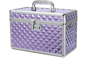 HEWEI WORKS Medizin box, abschließbare Medikamentenbox, leere Erste-Hilfe-Box, Sicherheitsbox, vielseitige abschließbare Box für Zuhause und im Freien (Purple, Large)