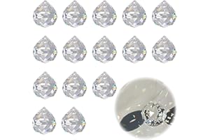 STILLWEN Prisma Sfera di Cristallo Chiaro, 15 Pezzi 20mm Sfera di Cristallo, Acchiappasole da Appendere, Sfera di Cristallo Arcobaleno, Prisma Arcobaleno, Sfere Cristallo Decorative per Giardino e Finestra