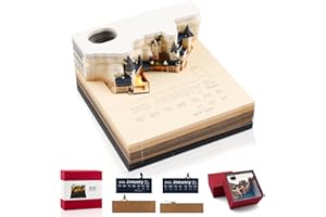SZHHRXI 2026 Calendrier De Bureau 3d, Bloc-Notes 3d Con Lumière Et Porte-Stylo, 3d Papier Sculpture Memo Pad, Calendrier 3D 2026 à Effeuiller Décoration,Sculpture En Papier Créatif Cadeau à Faire Soi-Même