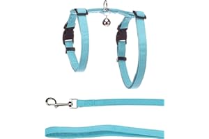 Flamingo Gato Arnés con Correa Lomi Azul Claro 22-36cm 27-46cm 110cm 10mm