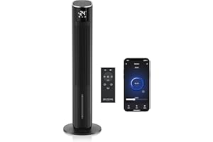 Brandson - Turmventilator mit Wasserkühlung - Wifi Smart Home - Alexa Sprachsteuerung - sehr leise ECO GREEN - 12 Geschwindigkeiten – Sensor Touch Steuerung - Luftkühler – Oszillation